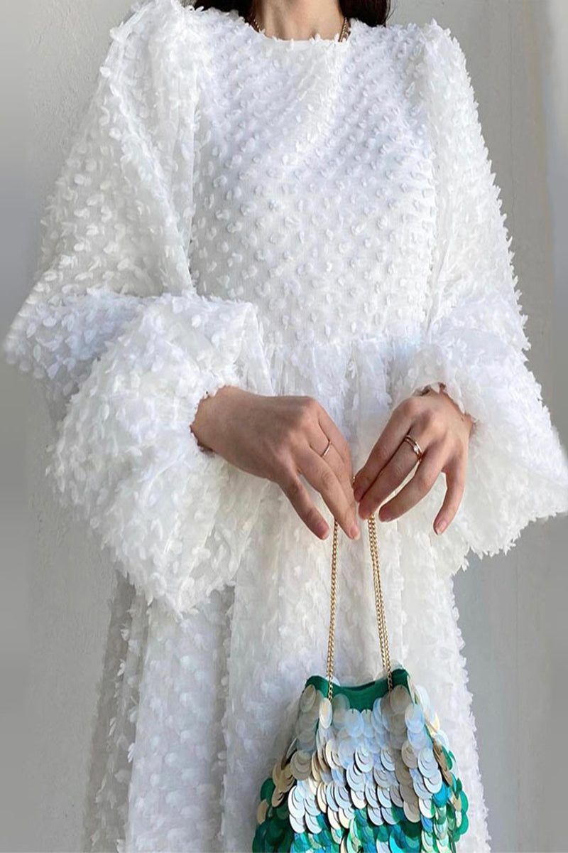 JO | Elegant Solid Patchwork O Neck A Line Dresses
