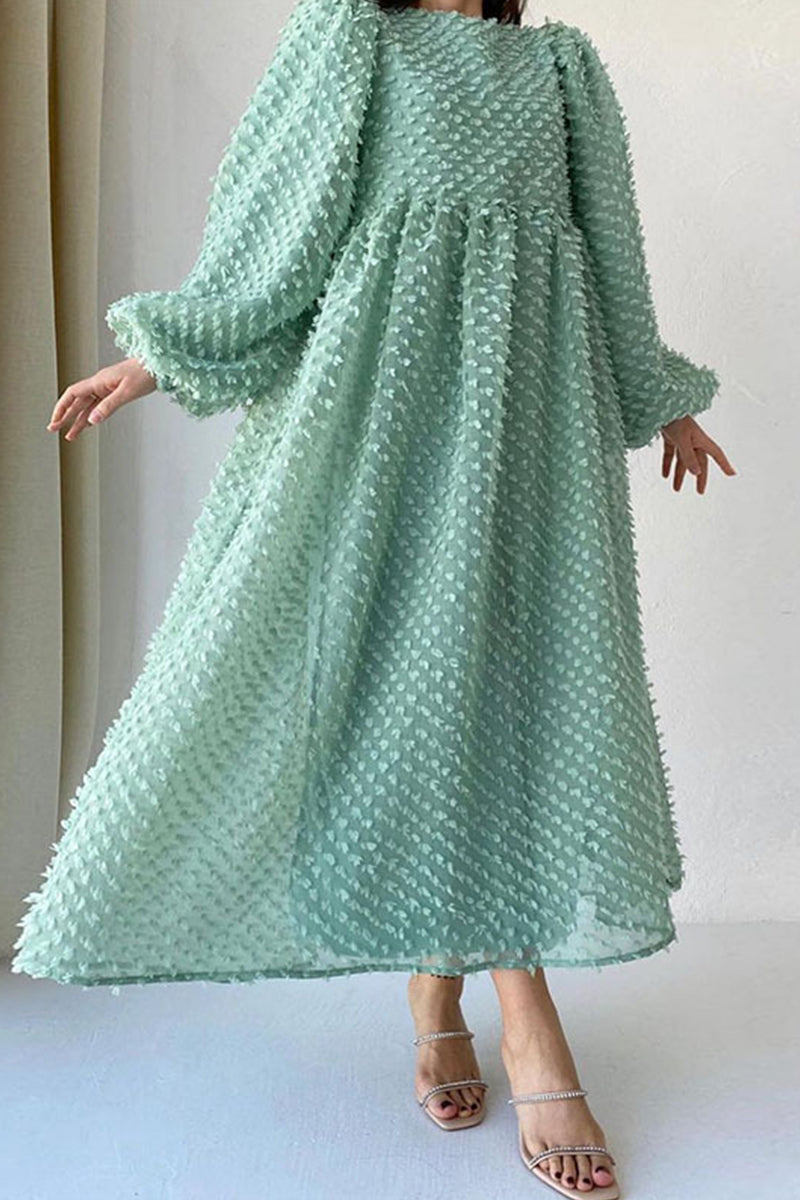 JO | Elegant Solid Patchwork O Neck A Line Dresses
