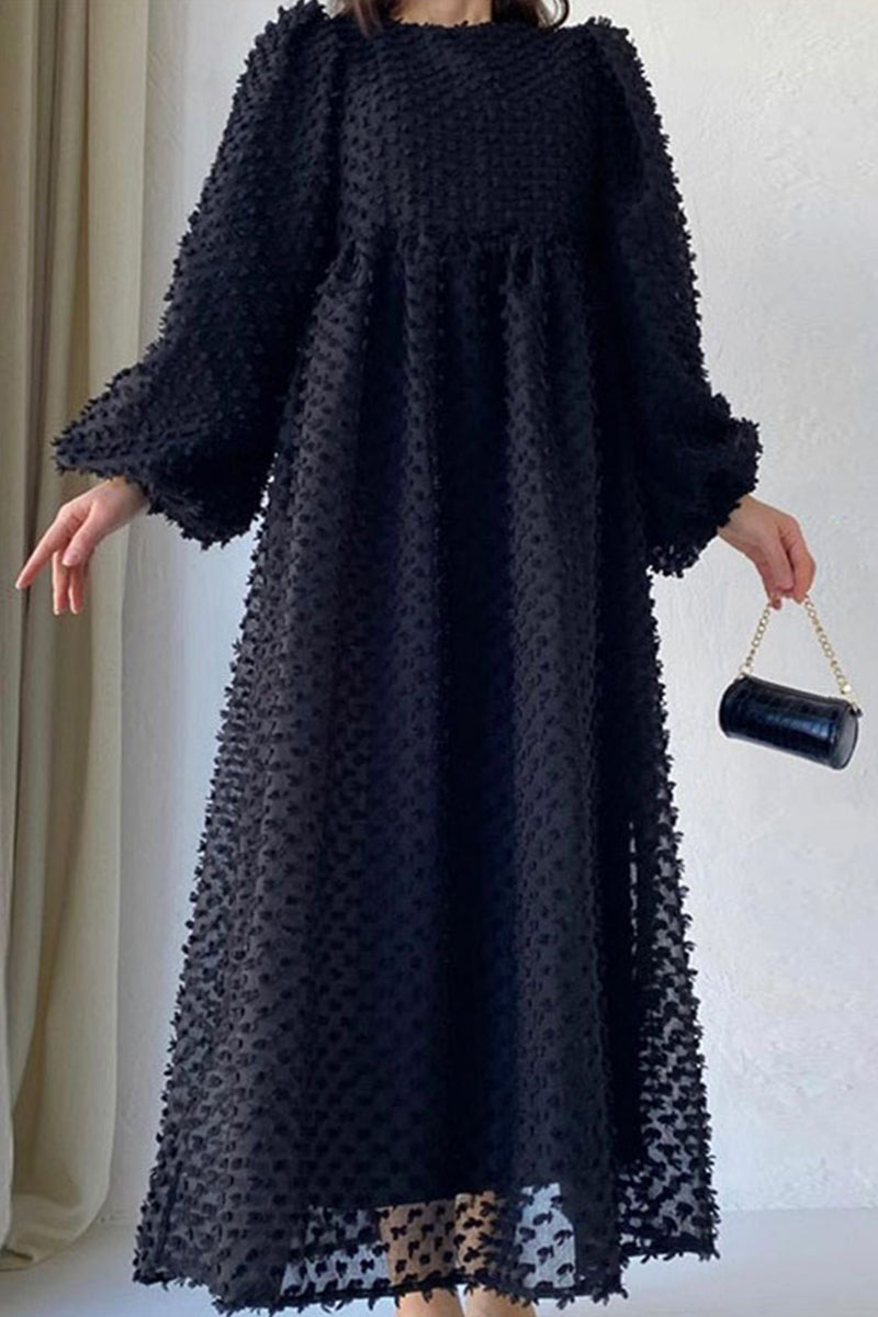 JO | Elegant Solid Patchwork O Neck A Line Dresses