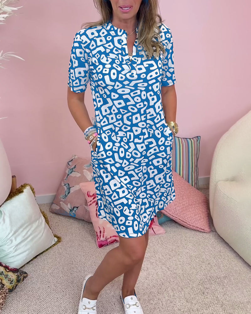 JO | V-neck casual dress with print