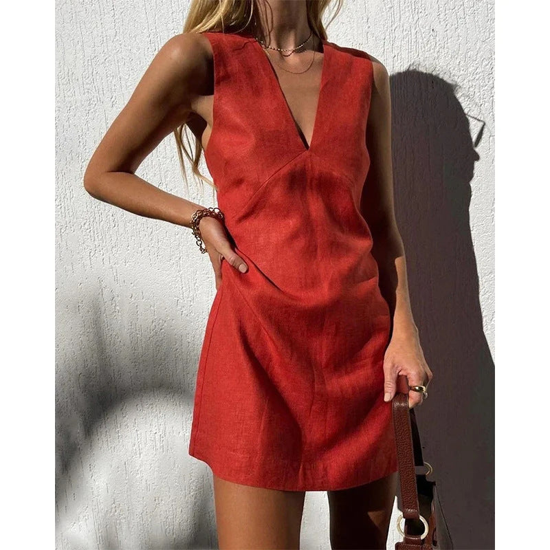JO | Sleeveless linen dress