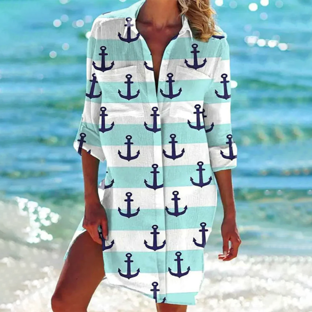 JO | Colourful button-up midi dress