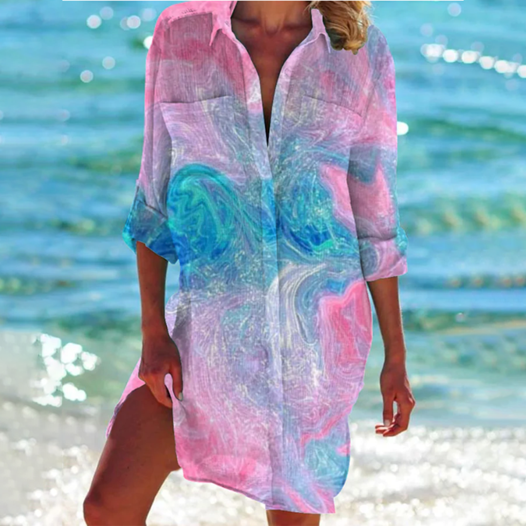 JO | Colourful button-up midi dress