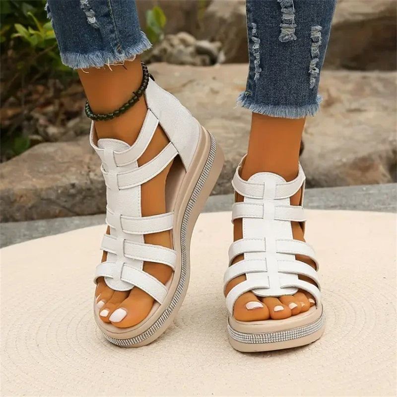 JO | Wedge sandals with rhinestones