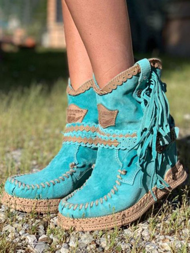 JO | Boho fringe western boots
