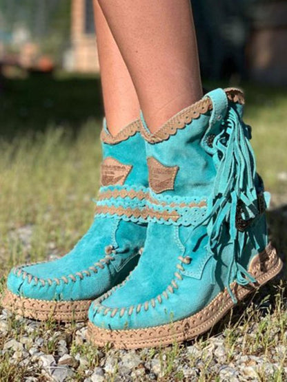 JO | Boho fringe western boots
