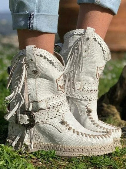 JO | Boho fringe western boots
