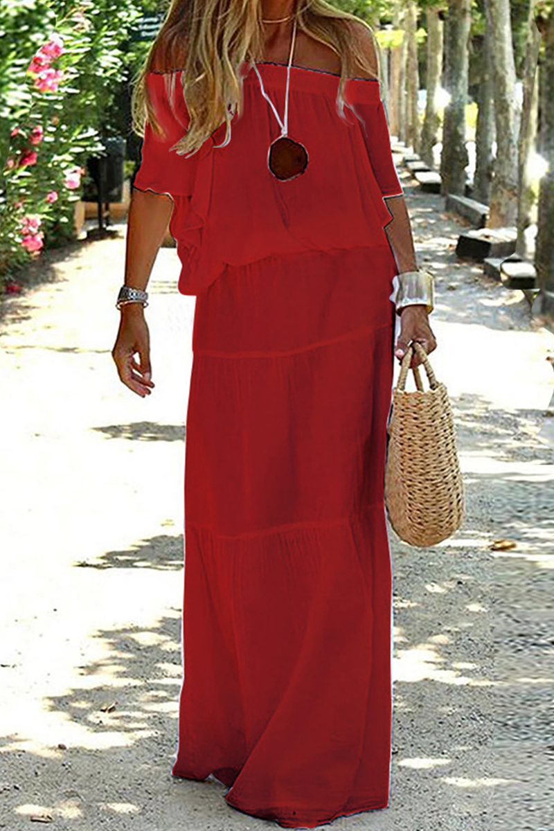 JO | Strolling In The Sand Off Shouder Maxi Dress