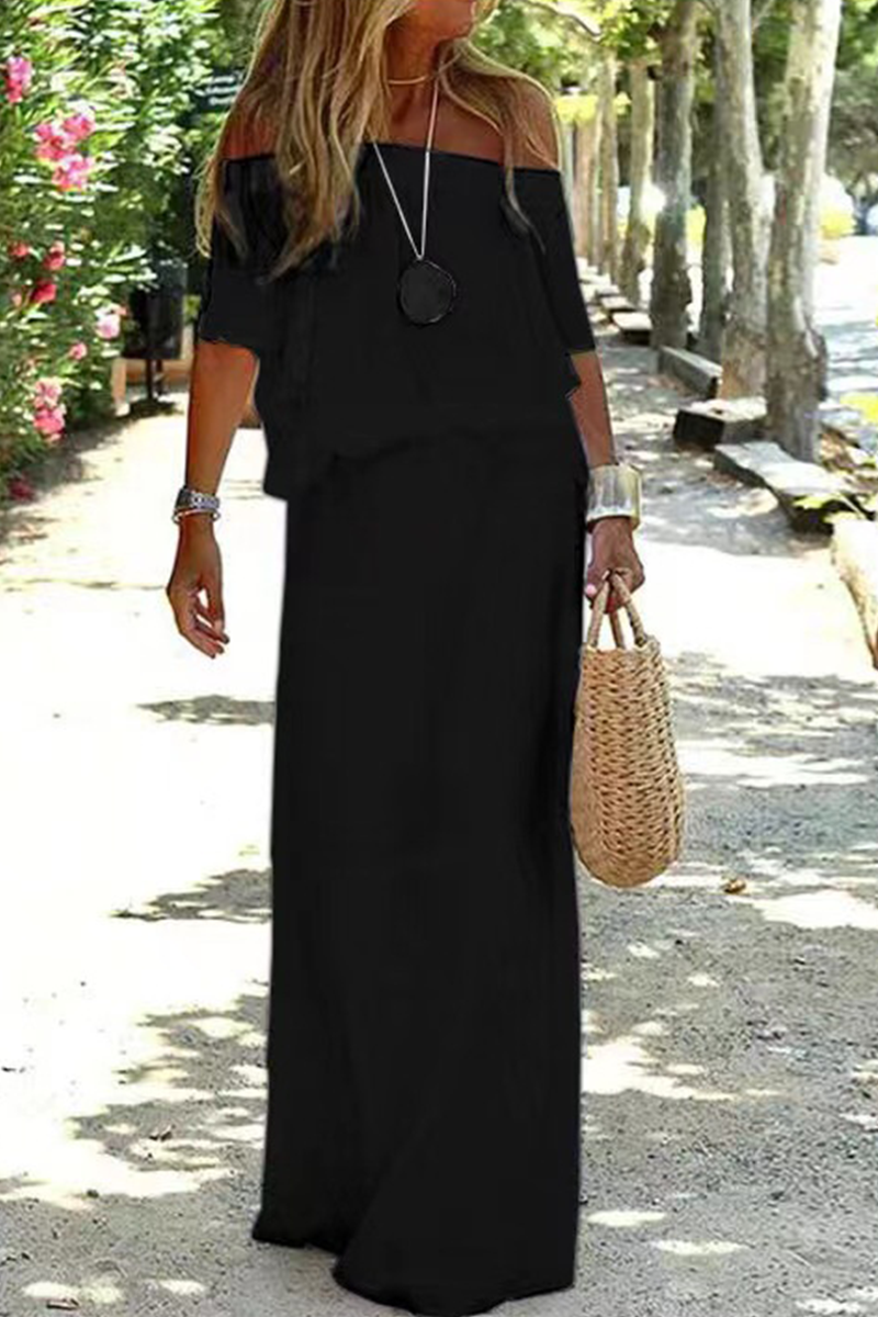 JO | Strolling In The Sand Off Shouder Maxi Dress