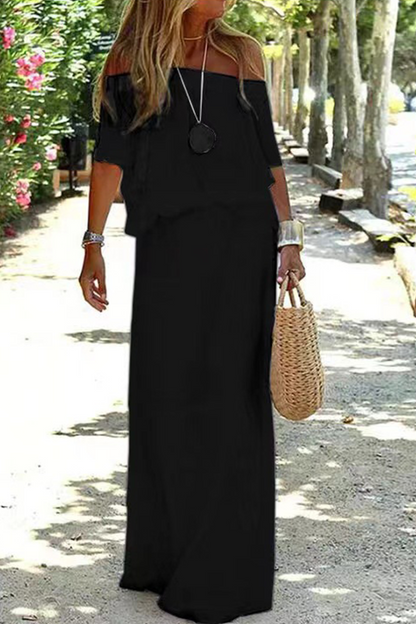 JO | Strolling In The Sand Off Shouder Maxi Dress