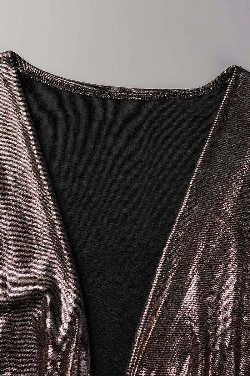 JO | Celebrities Elegant Solid Pleated V Neck A Line Dresses(4 Colors)