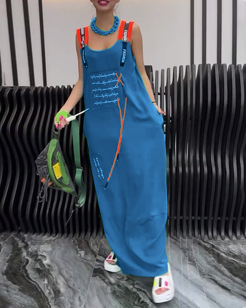 JO | Sleeveless dress with personalized letter print