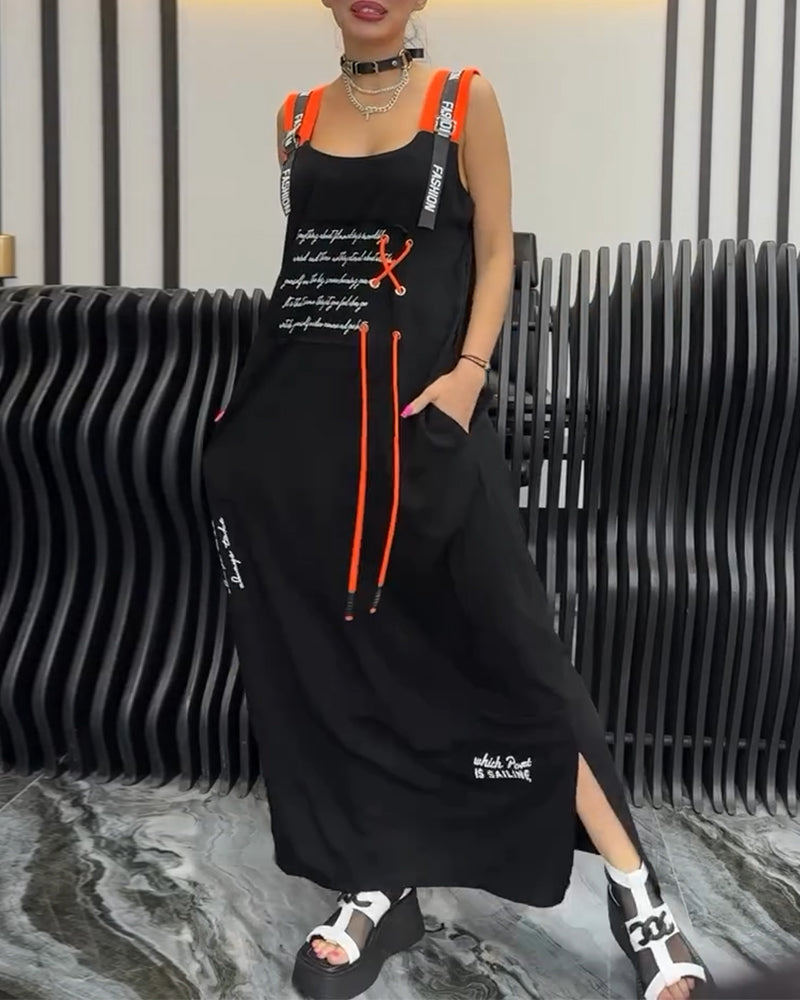 JO | Sleeveless dress with personalized letter print