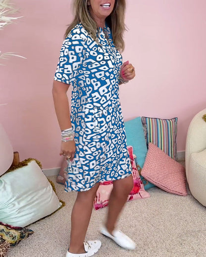 JO | V-neck casual dress with print