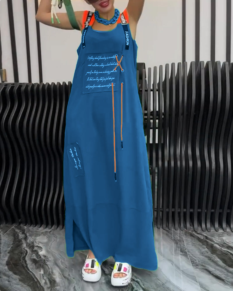 JO | Sleeveless dress with personalized letter print