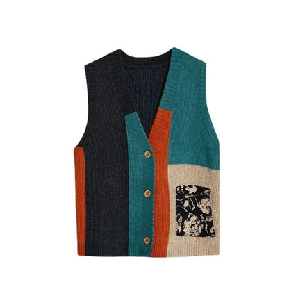 JO | Knitted vest in colorblock design