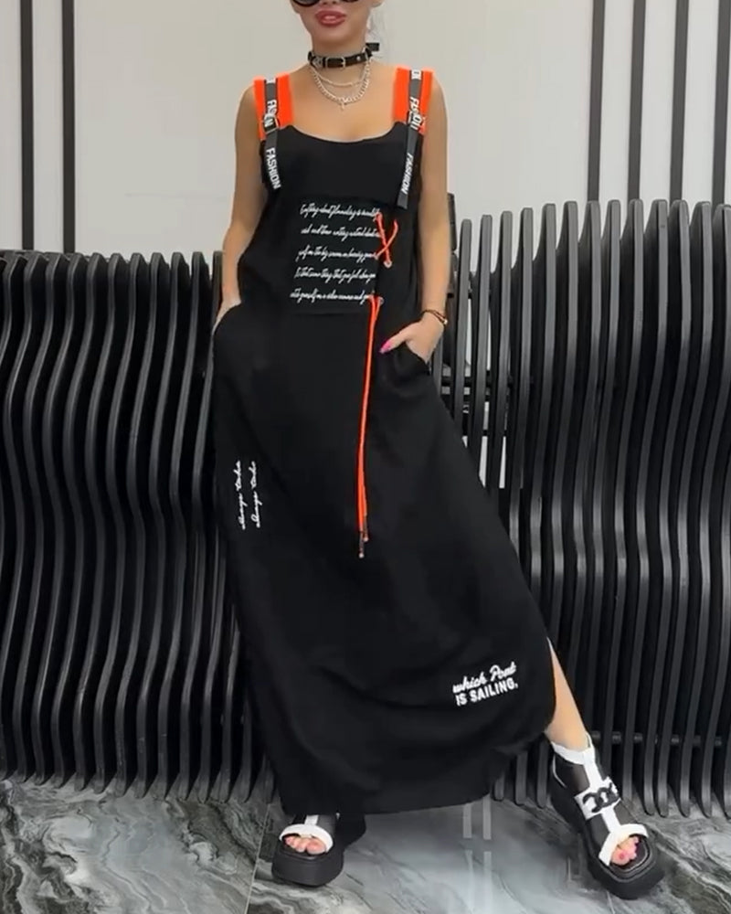 JO | Sleeveless dress with personalized letter print