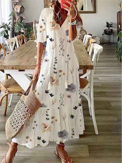 JO | Floral maxi dress with bow