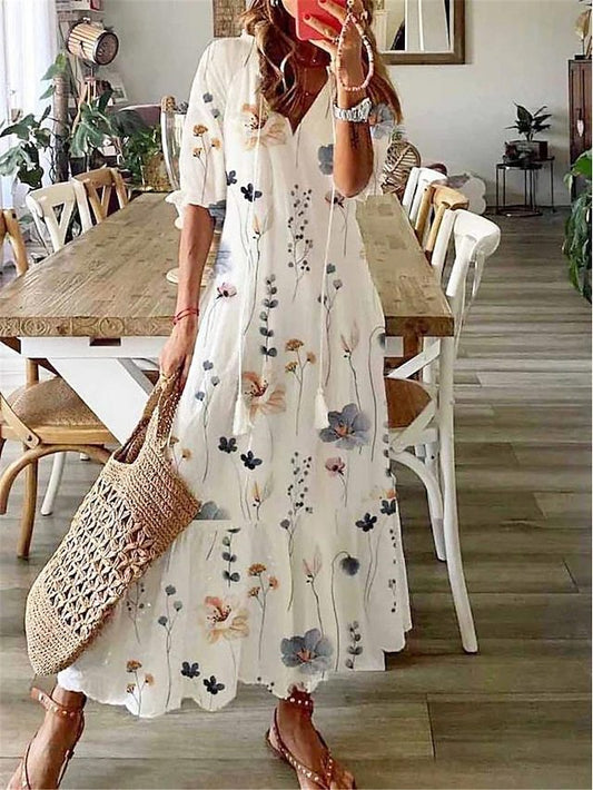 JO | Floral maxi dress with bow