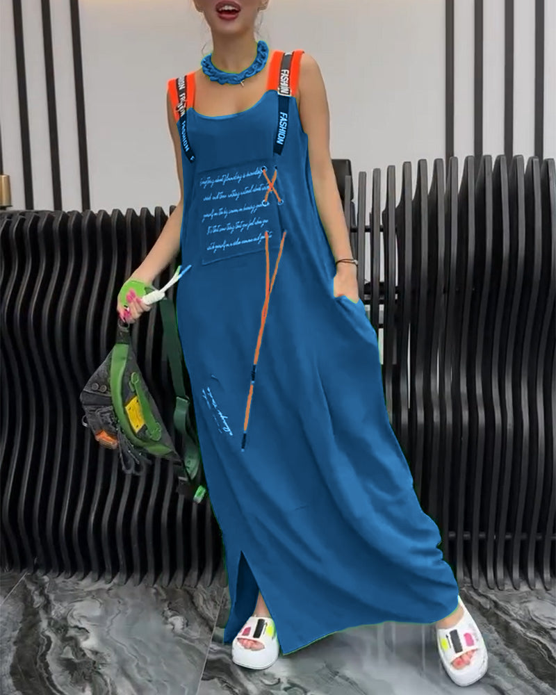 JO | Sleeveless dress with personalized letter print
