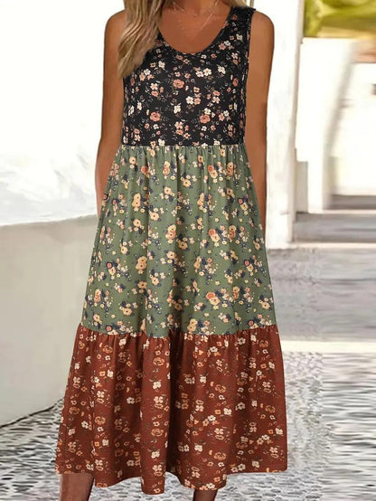 JO | Trendy sleeveless midi dress with print