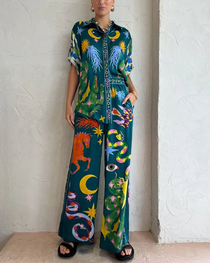 JO | Graffiti art print fashionable, casual, two-piece