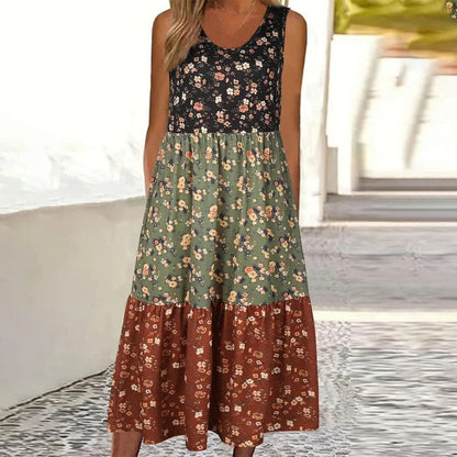 JO | Trendy sleeveless midi dress with print