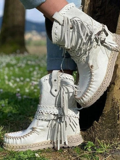 JO | Boho fringe western boots