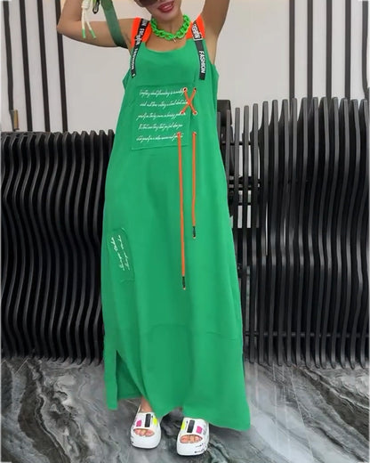 JO | Sleeveless dress with personalized letter print
