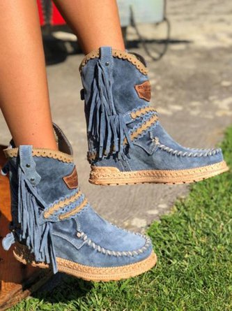 JO | Boho fringe western boots