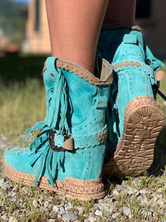 JO | Boho fringe western boots