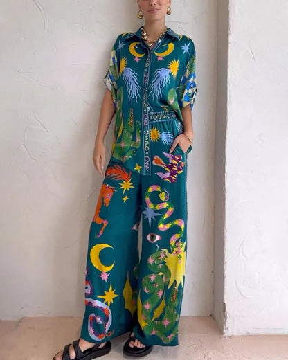 JO | Graffiti art print fashionable, casual, two-piece