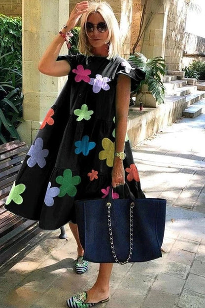 JO | Beautiful soft dress with A-line print