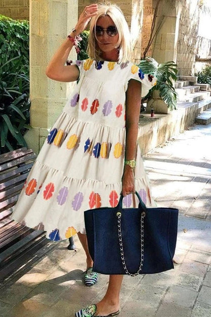 JO | Beautiful soft dress with A-line print