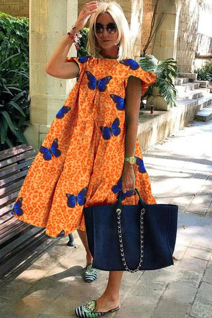 JO | Beautiful soft dress with A-line print