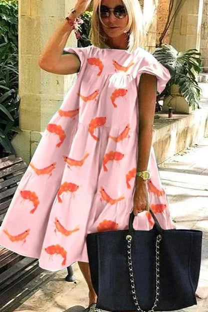 JO | Beautiful soft dress with A-line print