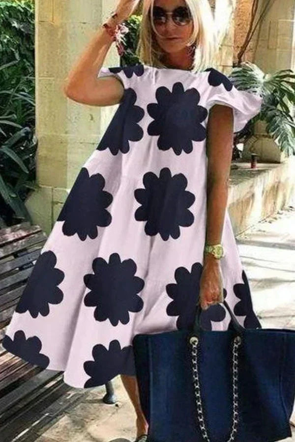 JO | Beautiful soft dress with A-line print