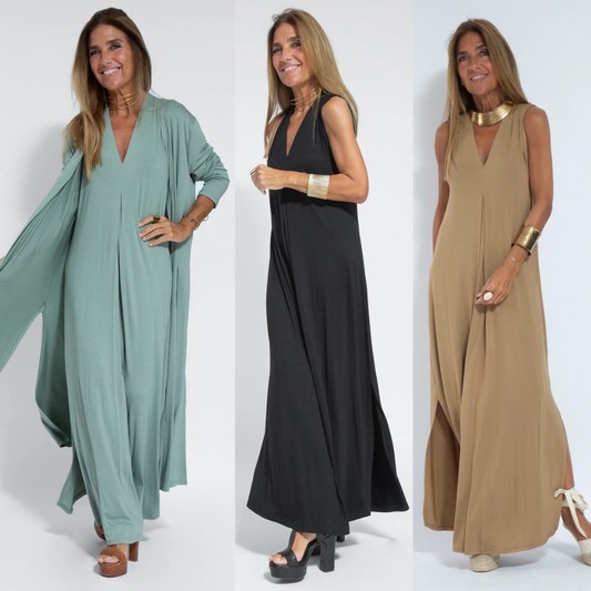 JO | Set of long slimming dress and vest