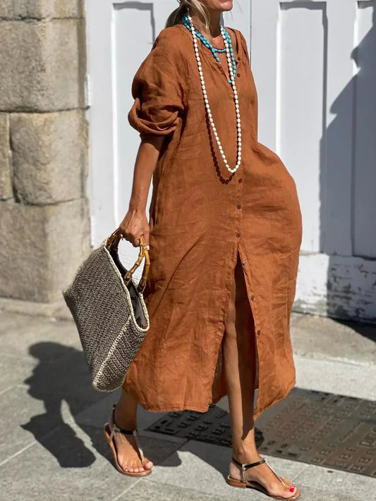 JO | Dress made of cotton, linen and simple buttons