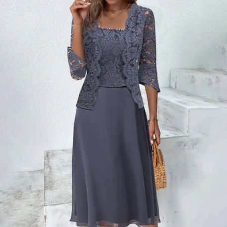 JO | Amelia - Midi dress with lace pattern