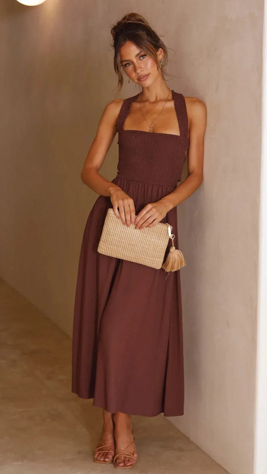 JO | Single-colored, backless, casual dress