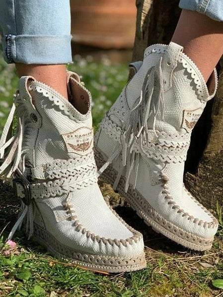 JO | Boho fringe western boots