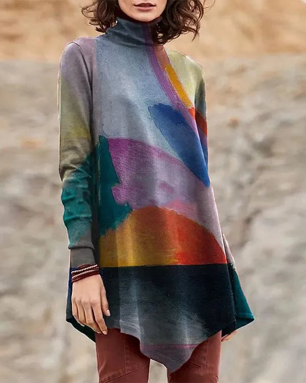 JO | Turtle-neck sweater inspired by abstract art