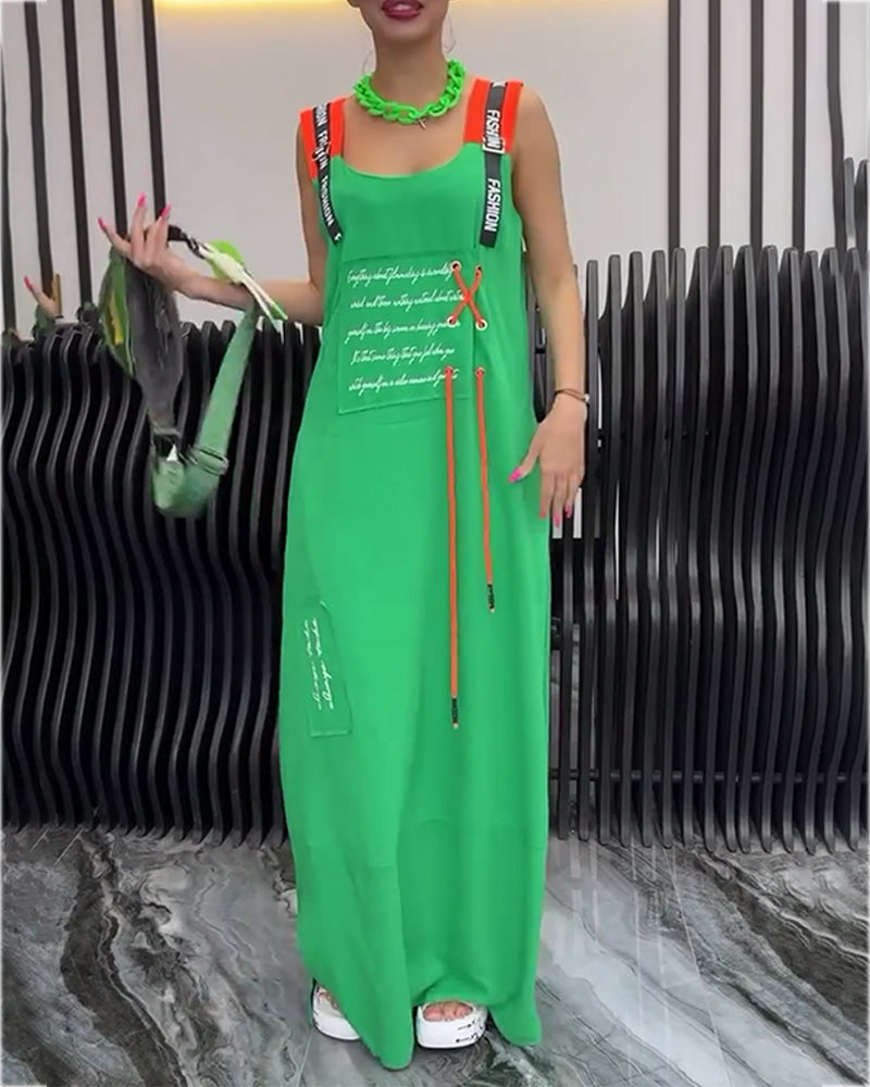 JO | Sleeveless dress with personalized letter print
