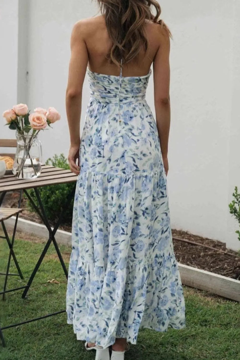 JO | Floral Halter Neck Tiered Maxi Dress