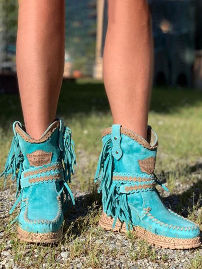 JO | Boho fringe western boots