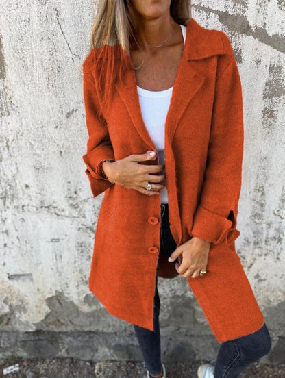 JO | Teni™ Long, casual, elegant jacket with practical pockets