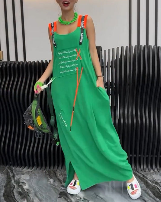 JO | Sleeveless dress with personalized letter print