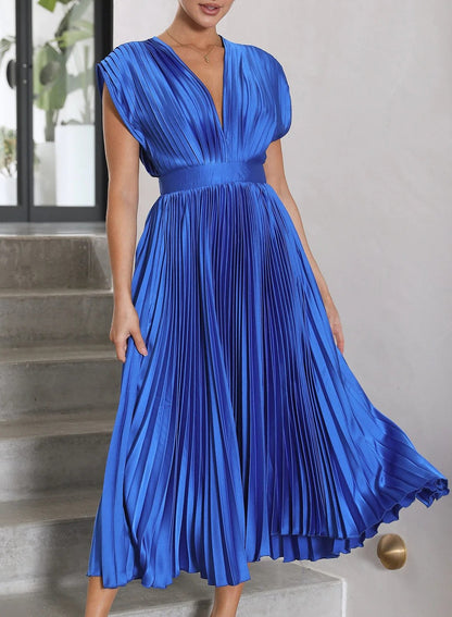 JO | Single-colored maxi dress with short sleeves
