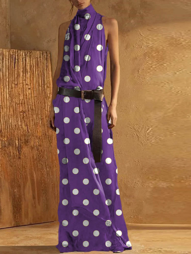 JO | sleeveless - high neckline - belt at the waist - light and airy fit